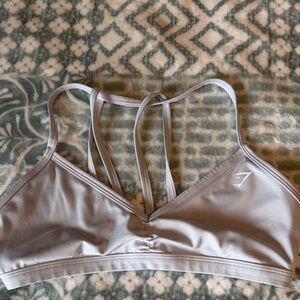 Women's Gray Strappy Sports Bra